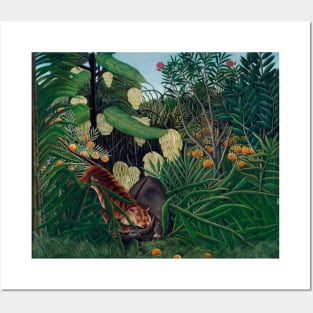 Henri Rousseau Fight between a Tiger and a Buffalo Posters and Art